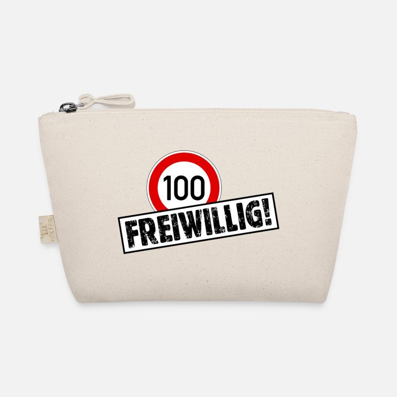 Tempo 100 FREIWILLIG! Tempolimit Aufkleber Bio-Täschchen