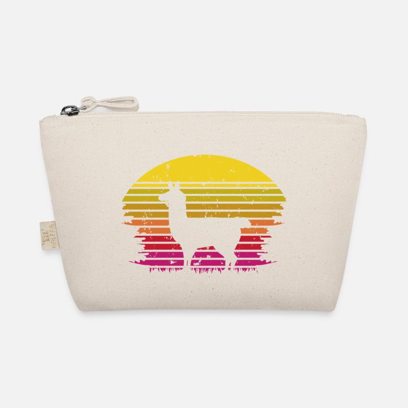 Lama Vintage Retro - Bio-Täschchen - Natur