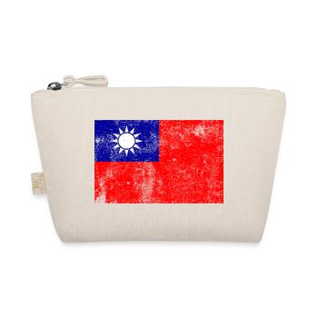 Taiwan Flag Flag Grunge Retro Vintage - Organic Pouch - nature - Front