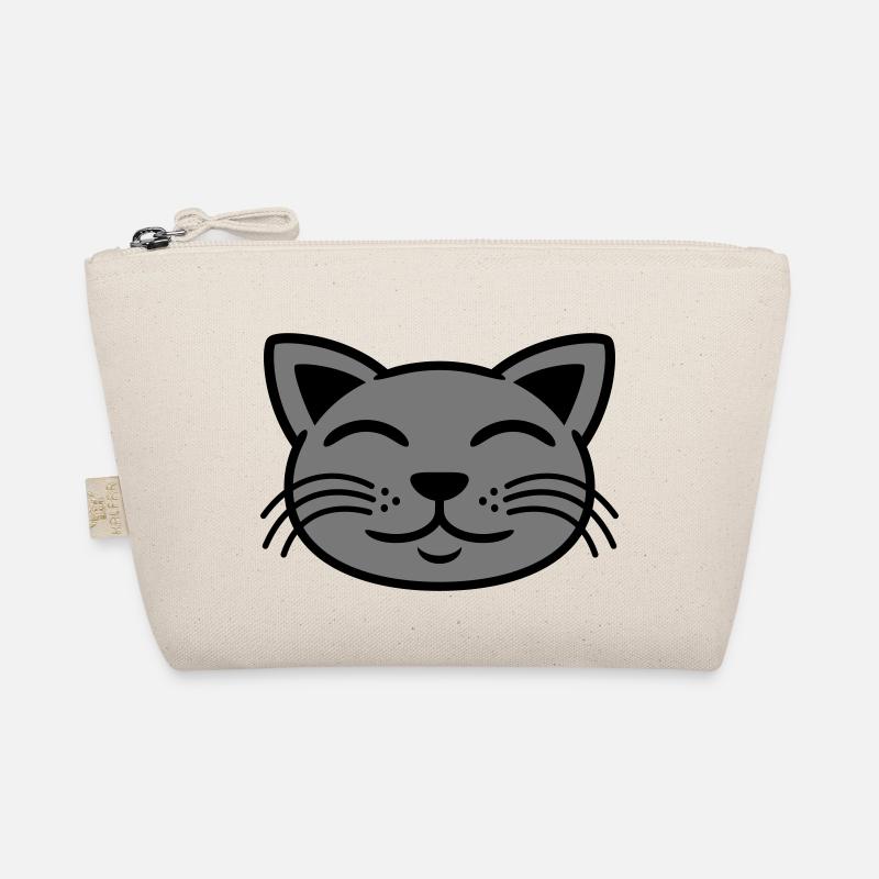 Graue Katze Gesicht glücklich Bio-Täschchen