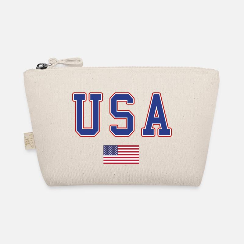 usa flagge schrift - Bio-Täschchen - Natur