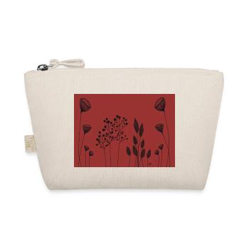 Fineline Blumen Zeichnung schwarz rot - Bio-Täschchen - Natur - Vorne