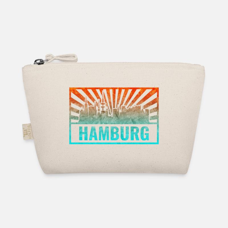Hamburg Skyline Gradient - Bio-Täschchen - Natur