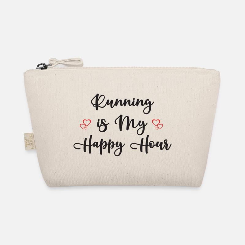 Laufen ist meine Happy Hour - Bio-Täschchen - Natur