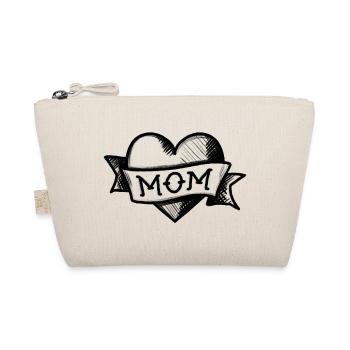Heart - MOM (black) - Organic Pouch - nature - Front