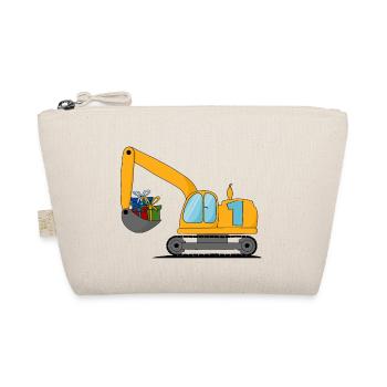 Excavator Kids 1st Birthday - Organic Pouch - nature - Front