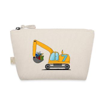 Excavator Kids 7th Birthday - Organic Pouch - nature - Front