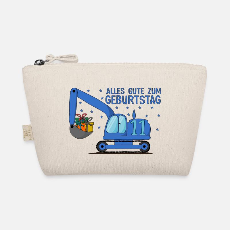 Bagger Kinder 11. Geburtstag Alles Gute Blau Bio-Täschchen