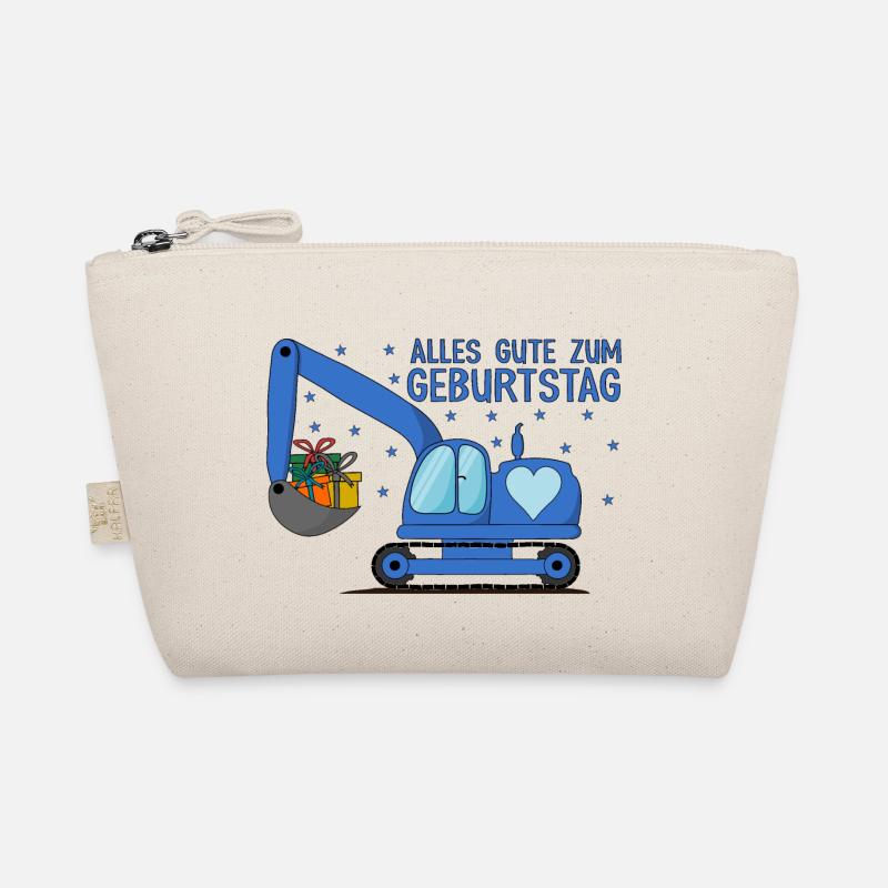 Bagger Kinder Alles Gute zum Geburtstag Herz - Bio-Täschchen - Natur