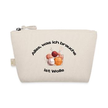 Alles was ich brauche ist Wolle (Wollkörbchen) - Bio-Täschchen - Natur - Vorne
