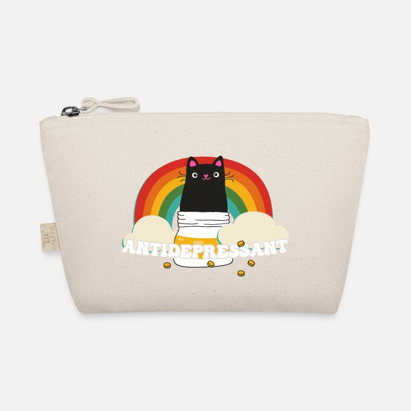 Cat Kitten Antidepressant Rainbow Peace Kindness Organic Pouch