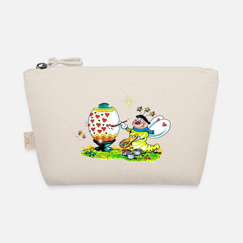 Blühwürmchen bemalt ein herziges Osterei Bio-Täschchen