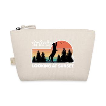 black cat looking at the sunset - Organic Pouch - nature - Front