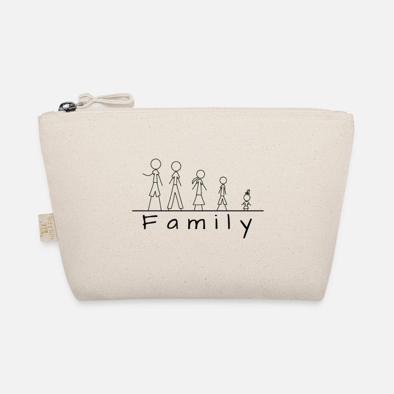 Strichmännchenfamilie - Bio-Täschchen - Natur