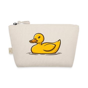 Lustige niedliche gelbe Cartoon Ente schwimmt - Bio-Täschchen - Natur - Vorne