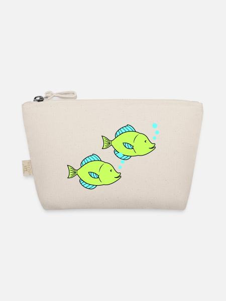 fische comic 2 - Bio-Täschchen - Natur - Vorne