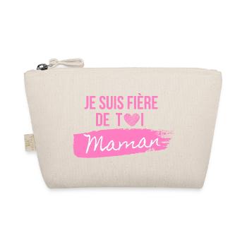 T-shirt Fierté Maman Coeur Rose - Trousse biologique - nature - Devant