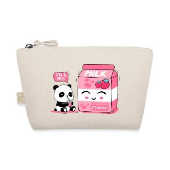 Panda und Milch - Bio-Täschchen - Natur - Vorne