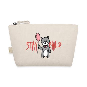 Bear with balloon stay a child - Organic Pouch - nature - Front
