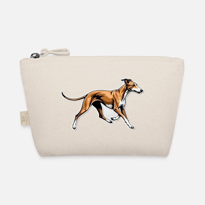 Dynamischer Windhund Lauf-Illustration Bio-Täschchen