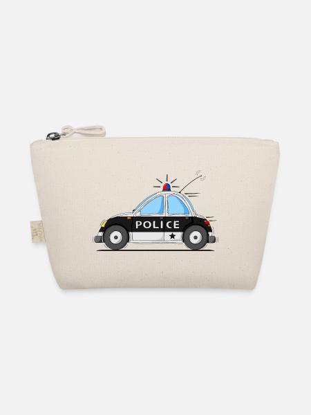 Polizeiauto Police Schwarz - Bio-Täschchen - Natur - Vorne