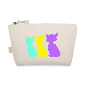3 chats assis trois silhouettes d’amis colorés - Trousse biologique - nature - Devant