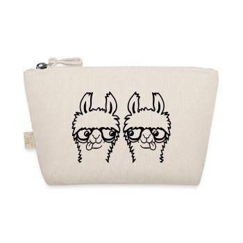 2 Llama Nerds Geeks Team Horn-rimmed Glasses Smart Grimace - Organic Pouch - nature - Front