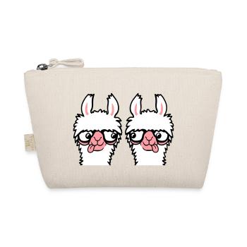 2 Llama Nerds Geeks Team Horn-rimmed Glasses Smart Grimace - Organic Pouch - nature - Front