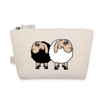 2 Schafe Gucken Skeptisch Beleidigte Freunde Team - Bio-Täschchen - Natur - Vorne
