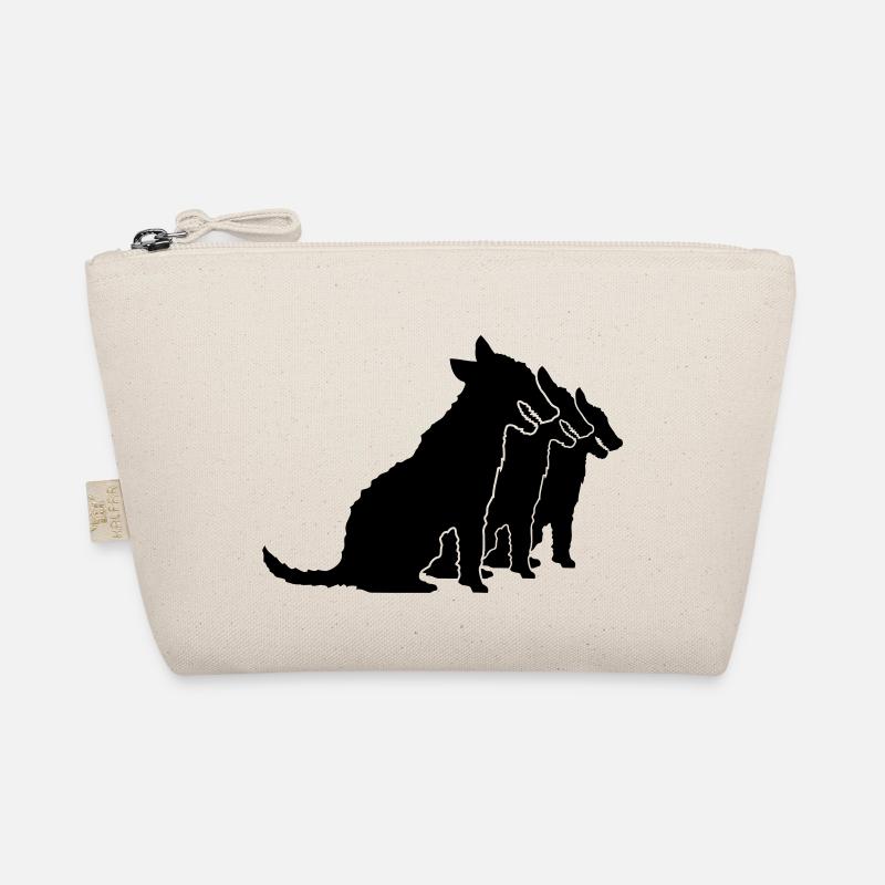 3 Dogs Sitting Team Crew Three Friends Silhouette Organic Pouch