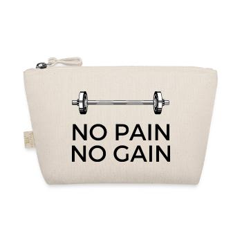 No Pain No Gain - mit Gewicht - Bio-Täschchen - Natur - Vorne