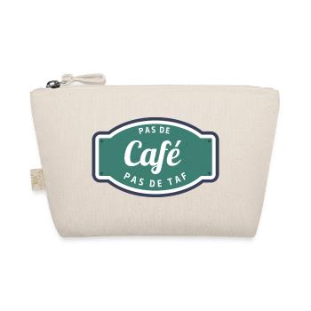 Pas de café pas de taf – T-shirt drôle bureau vint - Trousse biologique - nature - Devant