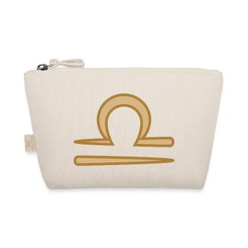Waage Sternzeichen Symbol Zweifarbig Golden - Bio-Täschchen - Natur - Vorne