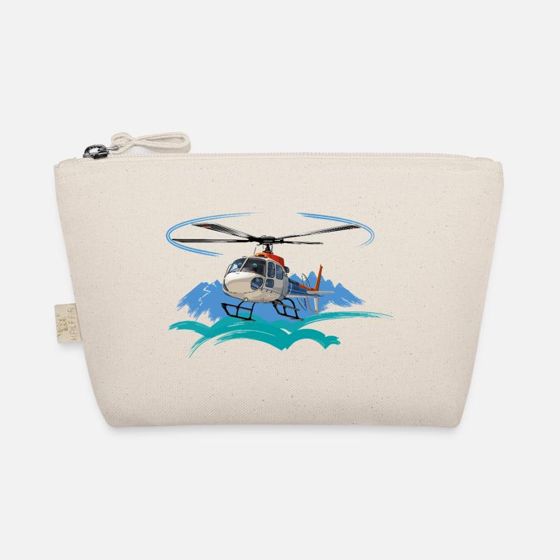 Helicopter approaching the mountains - Organic Pouch - nature