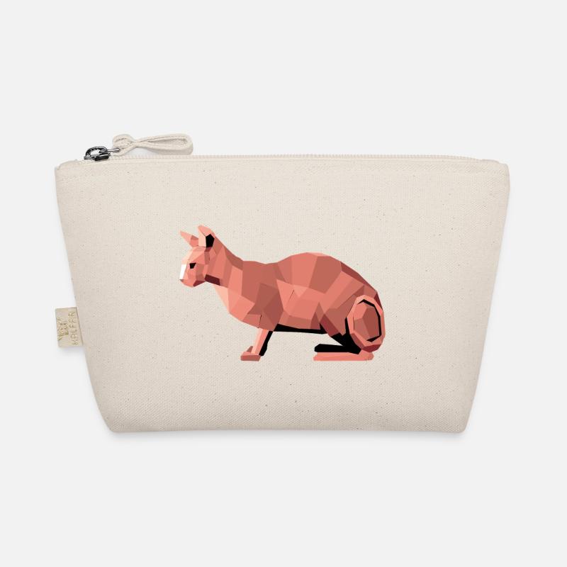 Sphynx Low Poly Cat – Geometrisches Design Bio-Täschchen