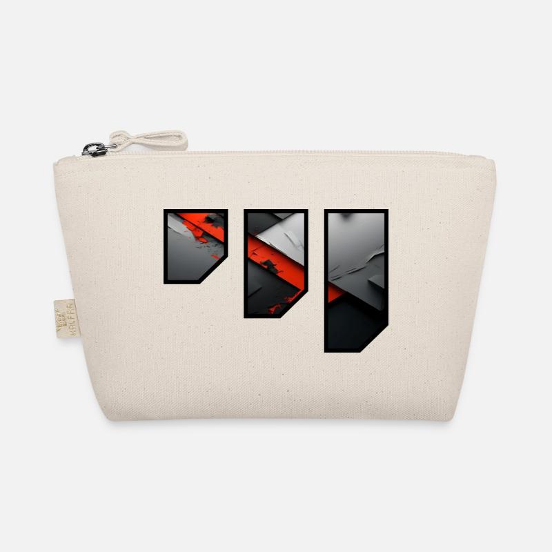 Abstract Red and Grey Tearing Pattern Organic Pouch