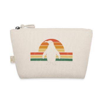 Retro Penguin with Sunset Background - Organic Pouch - nature - Front