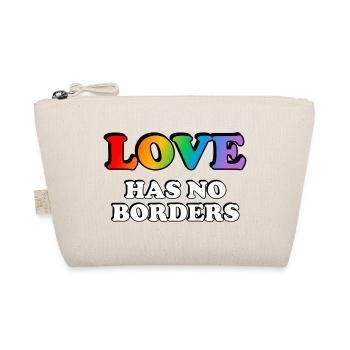 Rainbow LGBT Love No Borders T-Shirt Design - Organic Pouch - nature - Front