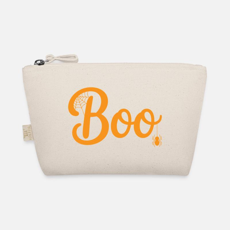 Boo Cobweb Orange Halloween Organic Pouch