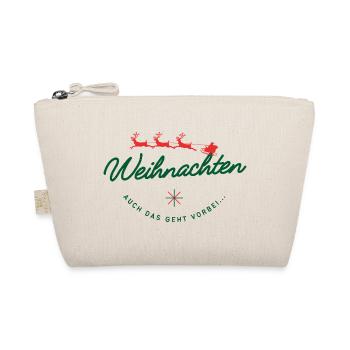 Weihnachten geht vorbei Santa Schlitten Schriftzug - Bio-Täschchen - Natur - Vorne