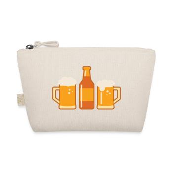 Biertrio mit Flasche und zwei Gläsern - Bio-Täschchen - Natur - Vorne