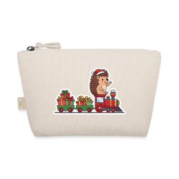 Train de hérissons de Noël avec des cadeaux - Trousse biologique - nature - Devant
