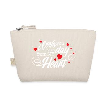 Ich liebe dich jeden Tag, mein Herz, ewige Liebe - Bio-Täschchen - Natur - Vorne