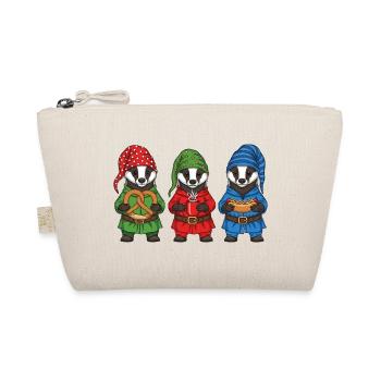 Europäischer Dachs Merry Christmas Cooles Geschenk - Bio-Täschchen - Natur - Vorne