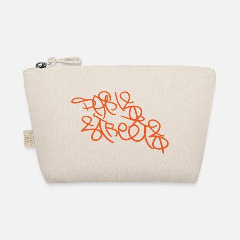 Orange Parisian Graffiti Organic Pouch