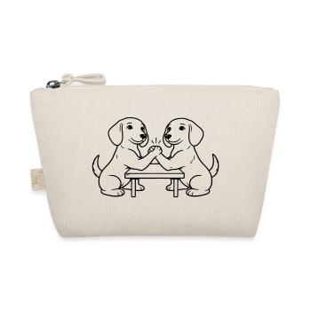 Dachshund Armwrestling Arm Wrestling - Organic Pouch - nature - Front