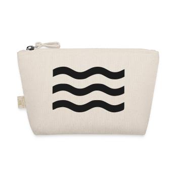 Minimalist Black Waves - Organic Pouch - nature - Front