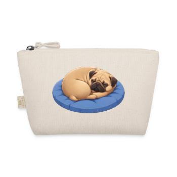 Süßer Mops Cartoon Hund Kuscheln Ausruhen - Bio-Täschchen - Natur - Vorne