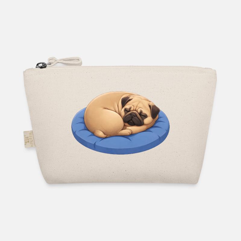 Carlin mignon Chien de dessins animés câlinant Reposant Trousse biologique
