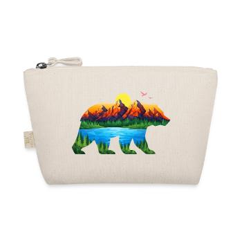 Geometric Mountain Bear Landscape - Organic Pouch - nature - Front